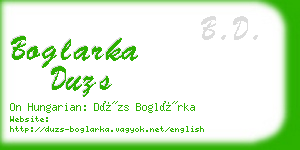 boglarka duzs business card